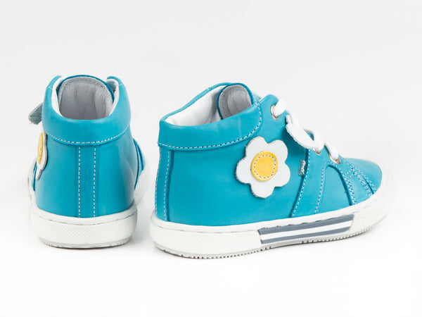 Emel Turquoise Leather Lace Up Sneakers (e2052-4)