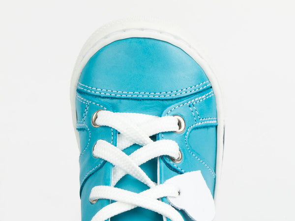 Emel Turquoise Leather Lace Up Sneakers (e2052-4)