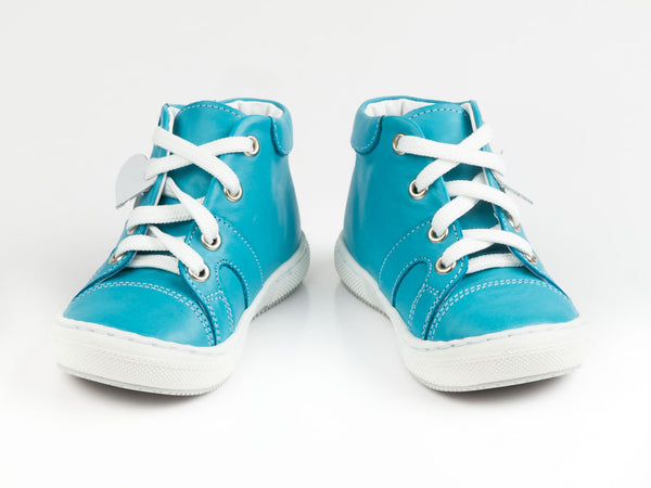 Emel Turquoise Leather Lace Up Sneakers (e2052-4)
