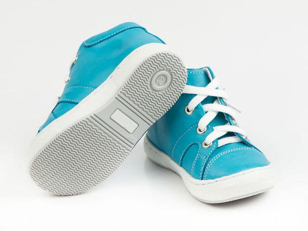 Emel Turquoise Leather Lace Up Sneakers (e2052-4)