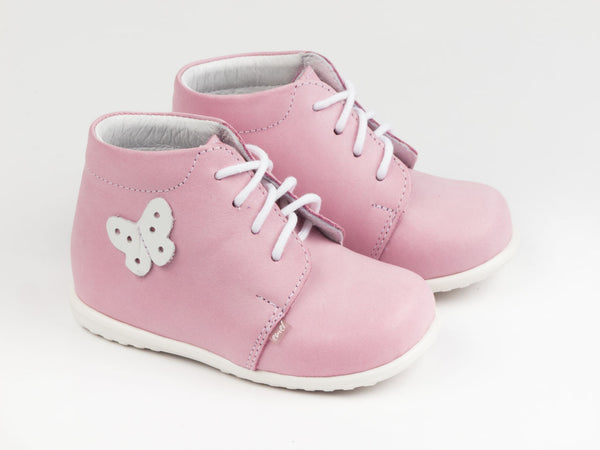 Emel Soft Pink Leather Lace Up Casual Shoes (e2115-3)