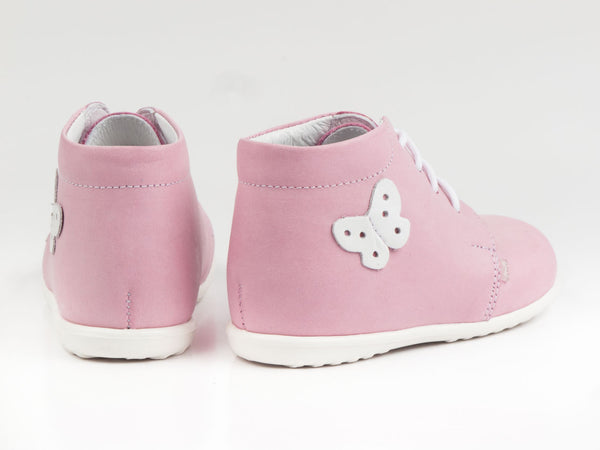 Emel Soft Pink Leather Lace Up Casual Shoes (e2115-3)