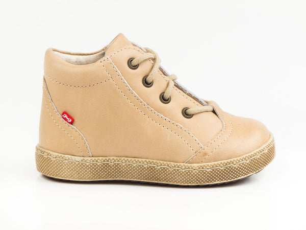 Emel Beige Leather Lace Up Sneakers (e2147-1)