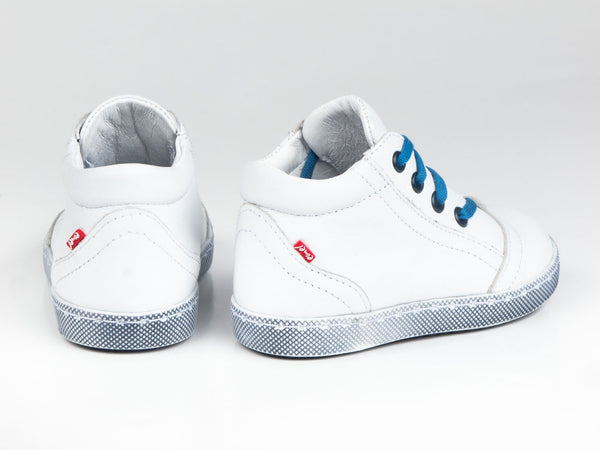 Emel White Leather Lace Up Sneakers (e2147-4)