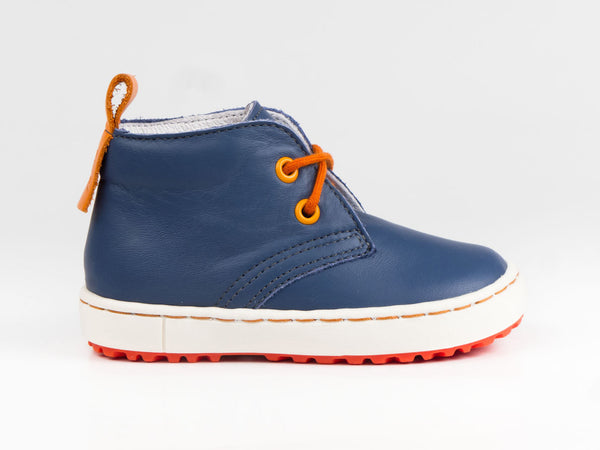 Emel Navy Leather Lace Up Casual Shoes (e2150-3)