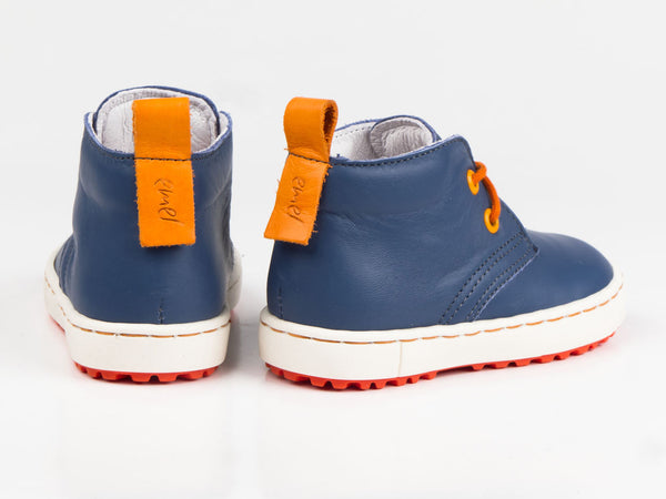Emel Navy Leather Lace Up Casual Shoes (e2150-3)