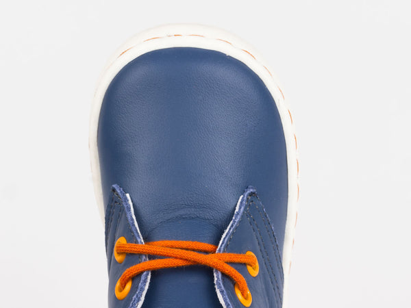Emel Navy Leather Lace Up Casual Shoes (e2150-3)