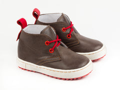 Emel Brown Leather Lace Up Casual Shoes (e2150-6)