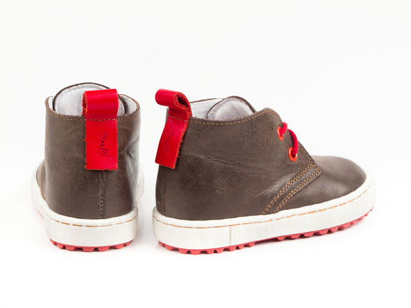 Emel Brown Leather Lace Up Casual Shoes (e2150-6)