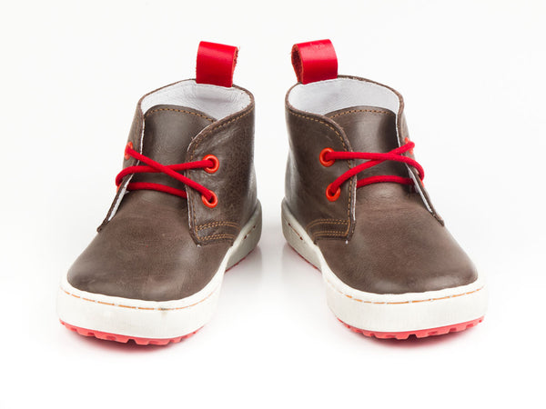 Emel Brown Leather Lace Up Casual Shoes (e2150-6)