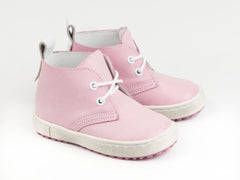 Emel Soft Pink Leather Lace Up Casual Shoes (e2150)