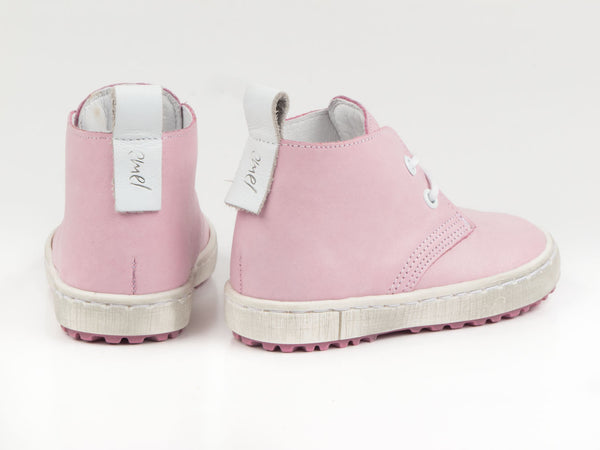Emel Soft Pink Leather Lace Up Casual Shoes (e2150)