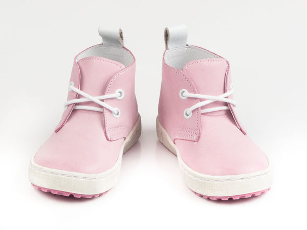 Emel Soft Pink Leather Lace Up Casual Shoes (e2150)