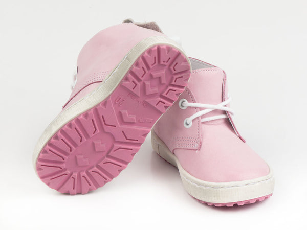 Emel Soft Pink Leather Lace Up Casual Shoes (e2150)