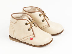 Emel Nude Leather Lace Up Casual Shoes (e2195-7)