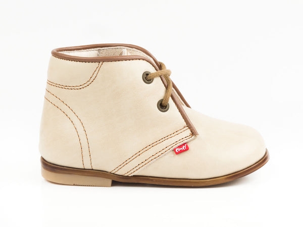 Emel Nude Leather Lace Up Casual Shoes (e2195-7)