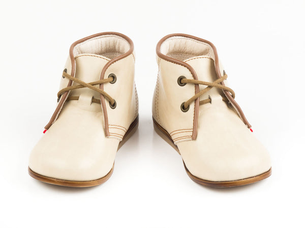 Emel Nude Leather Lace Up Casual Shoes (e2195-7)