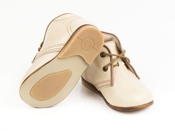 Emel Nude Leather Lace Up Casual Shoes (e2195-7)