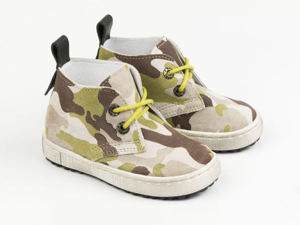 Emel Camouflage Pattern Suede Lace Up Casual Shoes (e2284-2)
