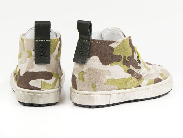 Emel Camouflage Pattern Suede Lace Up Casual Shoes (e2284-2)