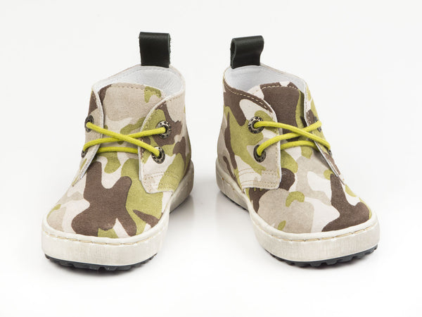 Emel Camouflage Pattern Suede Lace Up Casual Shoes (e2284-2)