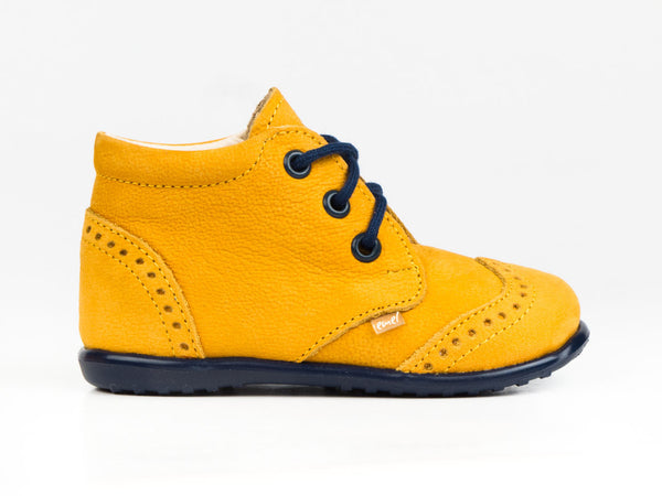 Emel Yellow Leather Lace Up Casual Shoes (e2341-4)