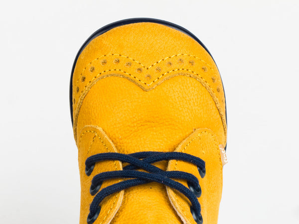 Emel Yellow Leather Lace Up Casual Shoes (e2341-4)
