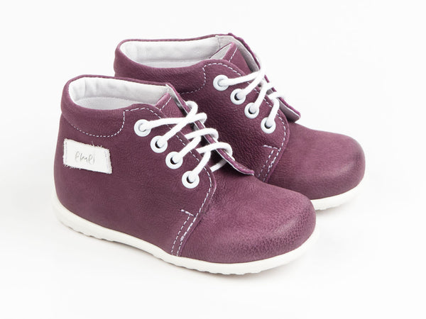 Emel Purple Leather Lace Up Casual Shoes (e2343-3)