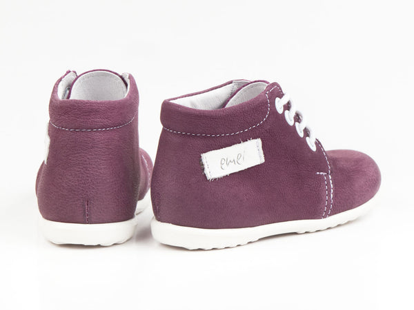 Emel Purple Leather Lace Up Casual Shoes (e2343-3)