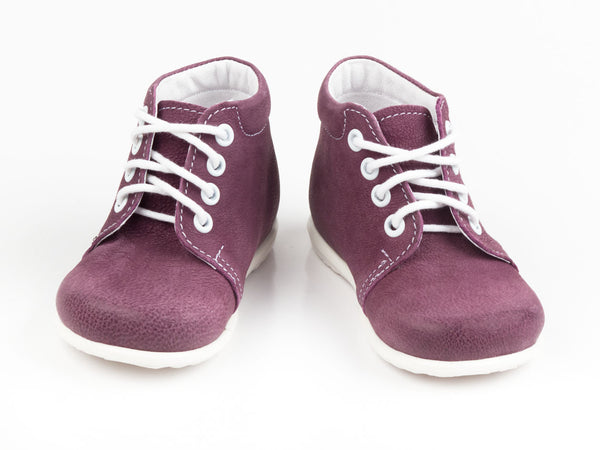 Emel Purple Leather Lace Up Casual Shoes (e2343-3)