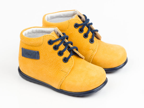 Emel Yellow Leather Lace Up Casual Shoes (e2343-6)