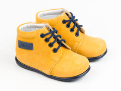 Emel Yellow Leather Lace Up Casual Shoes (e2343-6)