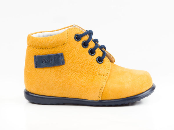 Emel Yellow Leather Lace Up Casual Shoes (e2343-6)