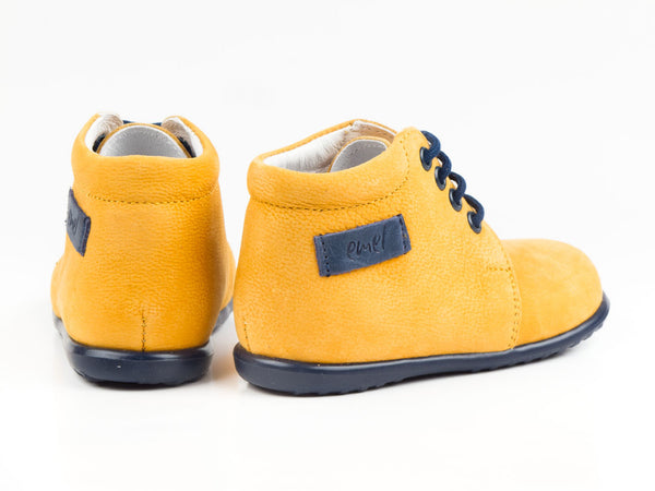 Emel Yellow Leather Lace Up Casual Shoes (e2343-6)