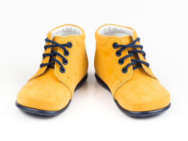 Emel Yellow Leather Lace Up Casual Shoes (e2343-6)