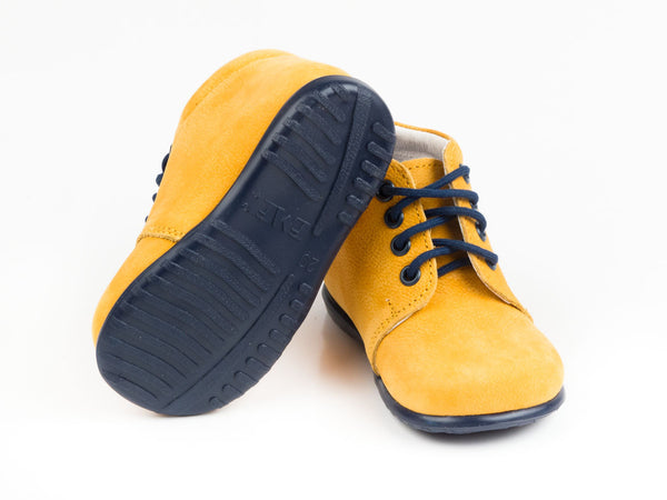 Emel Yellow Leather Lace Up Casual Shoes (e2343-6)