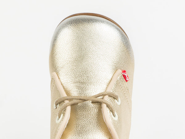 Emel Gold Leather Lace Up Shoes (e2345)