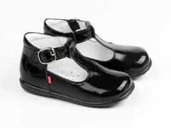 Emel Black Patent Leather Clasp Pumps (e2346)