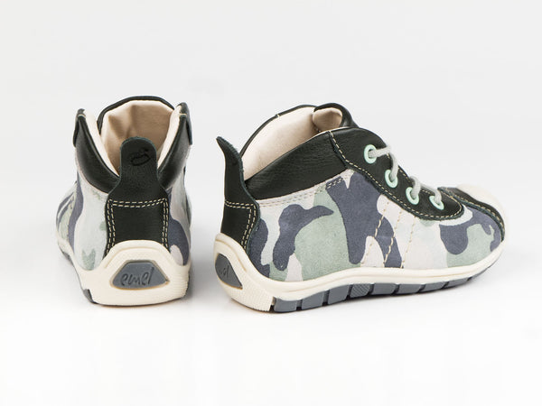 Emel Camouflage Pattern Suede Lace Up Sneakers (e2367-1)