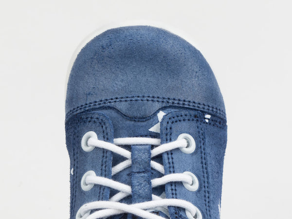Emel Blue/White Stars Print Suede Lace Up Casual Shoes (e2369)
