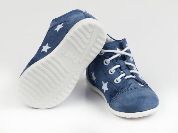 Emel Blue/White Stars Print Suede Lace Up Casual Shoes (e2369)