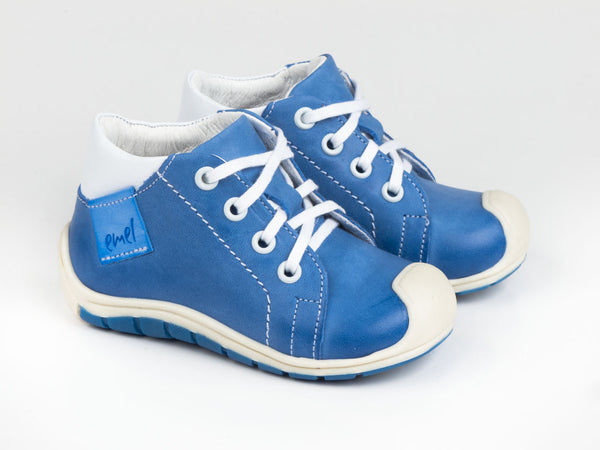 Emel Blue Leather Lace Up Sneakers (e2388)
