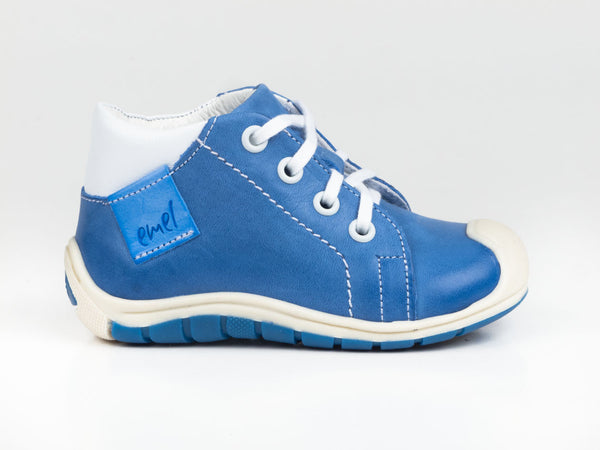 Emel Blue Leather Lace Up Sneakers (e2388)