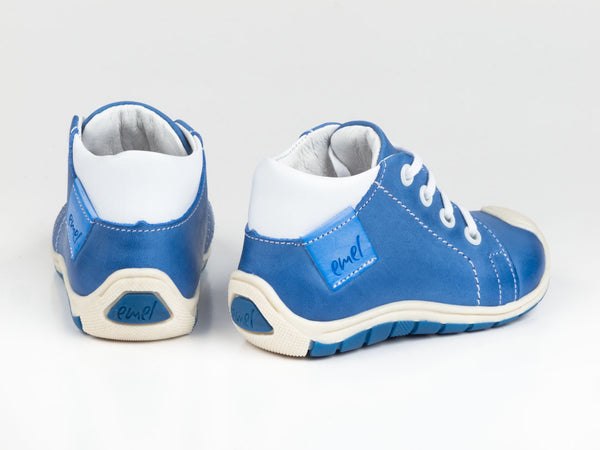 Emel Blue Leather Lace Up Sneakers (e2388)