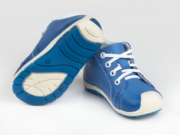 Emel Blue Leather Lace Up Sneakers (e2388)
