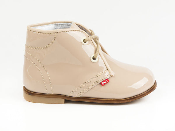 Emel Nude Patent Leather Lace Up Shoes (e2393-2)