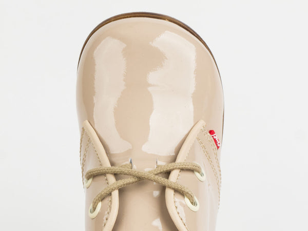 Emel Nude Patent Leather Lace Up Shoes (e2393-2)