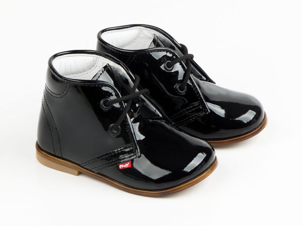 Emel Black Patent Leather Lace Up Shoes (e2393)