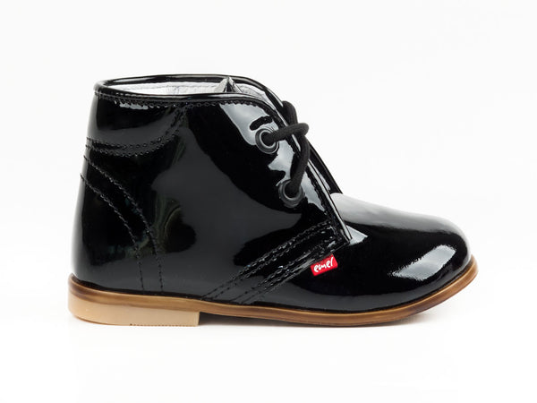 Emel Black Patent Leather Lace Up Shoes (e2393)