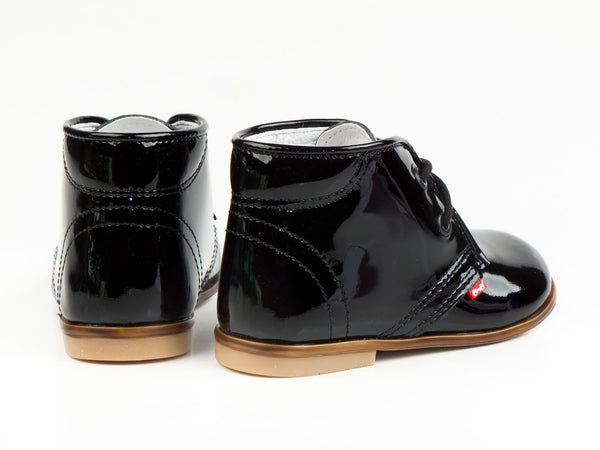Emel Black Patent Leather Lace Up Shoes (e2393)